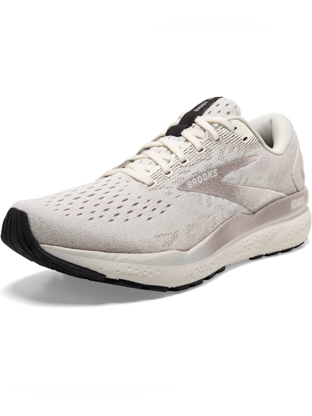 Brooks Men's Athletic Shoe — Light Beige with Black Trim